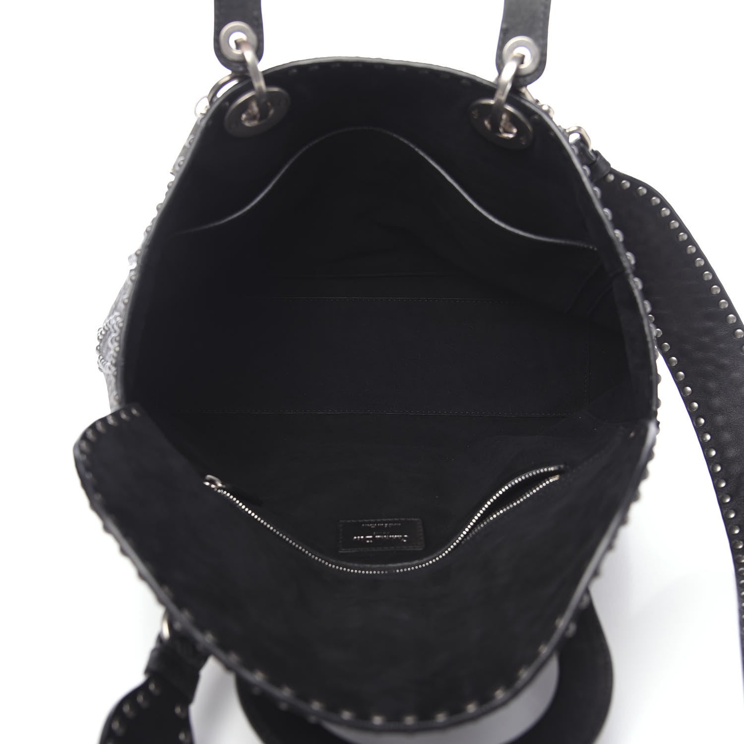 Christian Dior Calfskin Studded Large Lady Dior Black 4 of 8