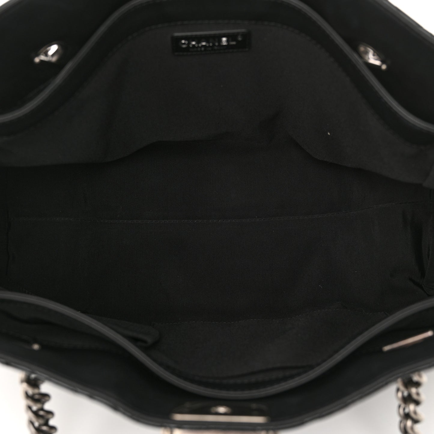 Patent Quilted Reverso Boy Tote Black