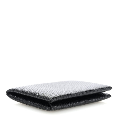 Hermes Lizard Calvi Card Case Black 4 of 6