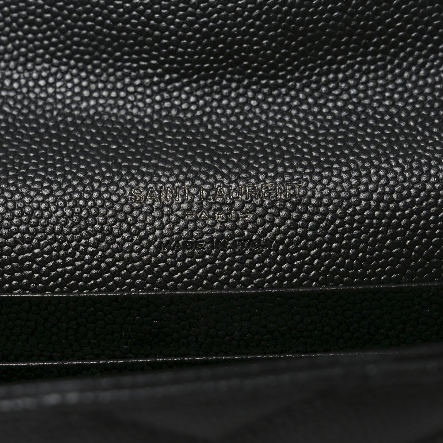 Grain De Poudre Matelasse Chevron Small Monogram Envelope Wallet Black