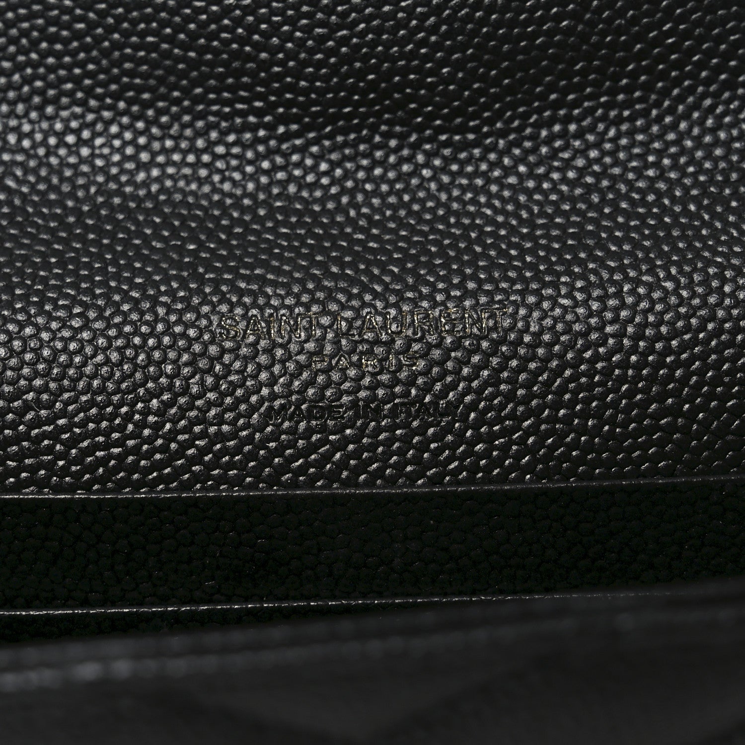Saint Laurent Grain De Poudre Matelasse Chevron Small Monogram Envelope Wallet Black 6 of 7