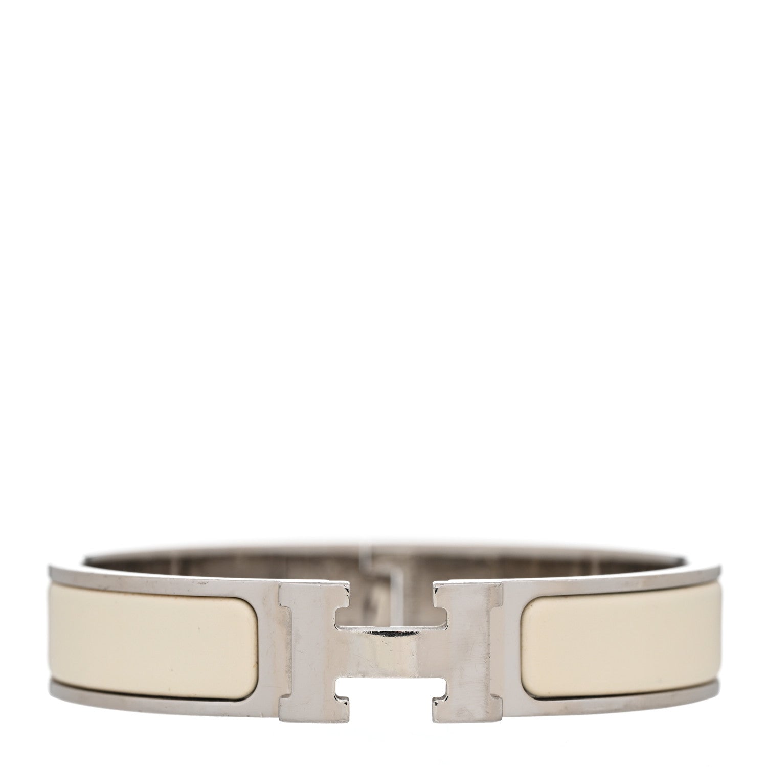 Hermes Enamel Narrow Clic Clac H Bracelet PM White 1 of 9