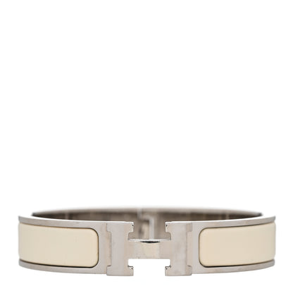 Hermes Enamel Narrow Clic Clac H Bracelet PM White 1 of 9