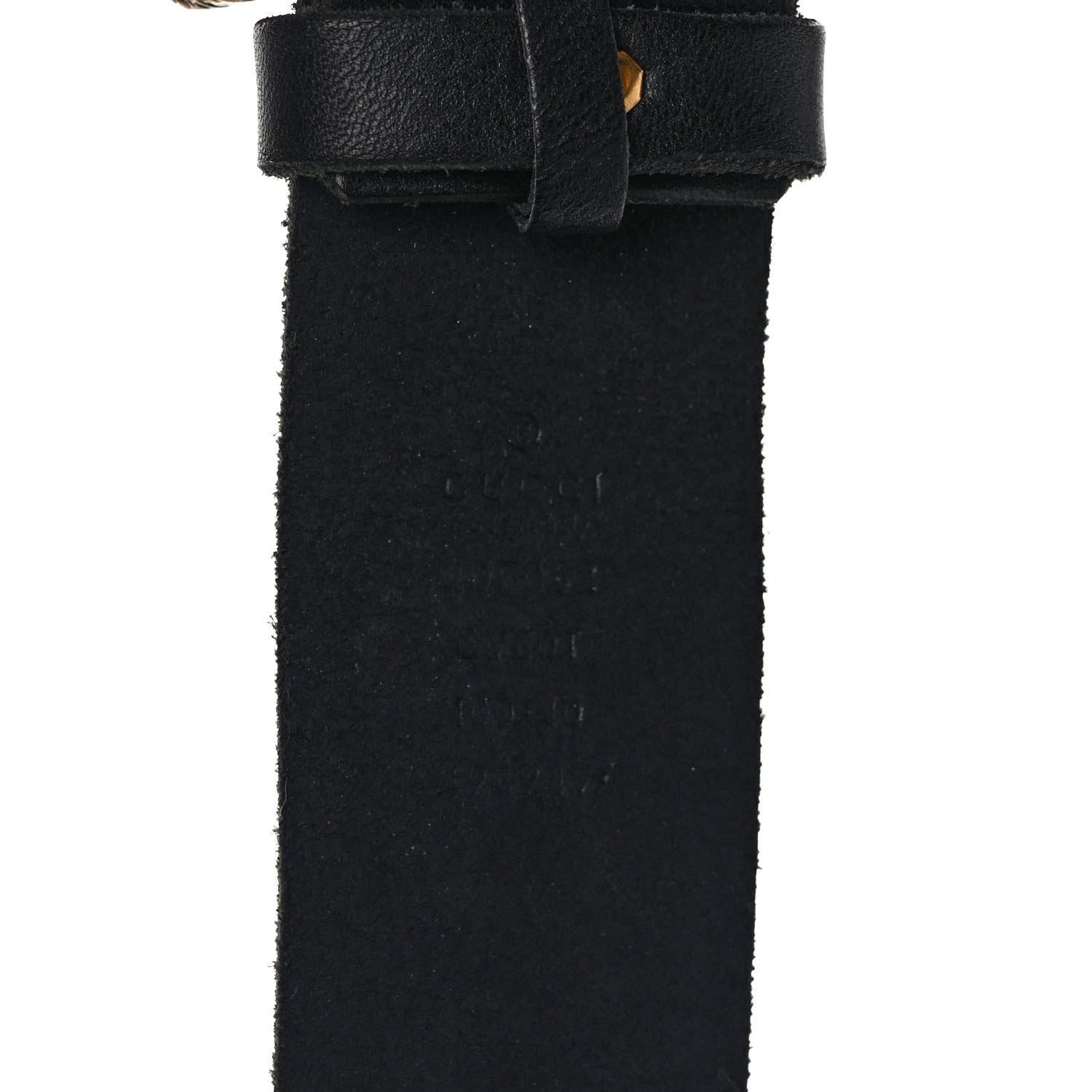 Gucci Calfskin Brass Feline Buckle Belt 100 40 Black 3 of 5
