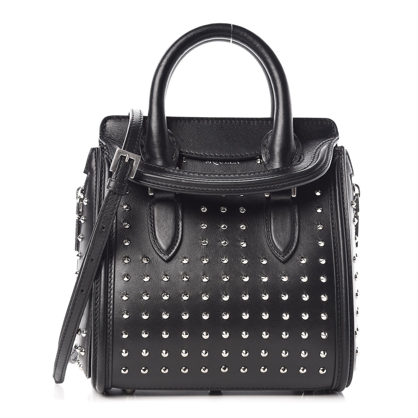 Calfskin Studded Mini Heroine Shoulder Bag Black