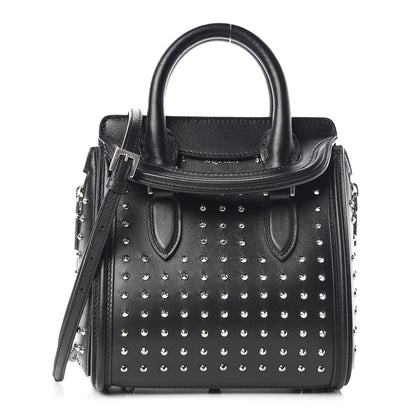 Alexander McQueen Calfskin Studded Mini Heroine Shoulder Bag Black 1 of 13