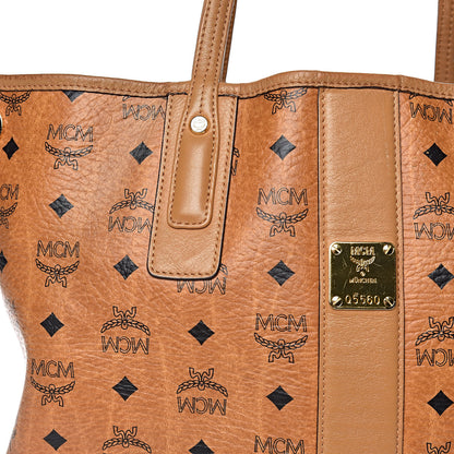 MCM Visetos Medium Liz Reversible Shopper Tote Cognac 17 of 29