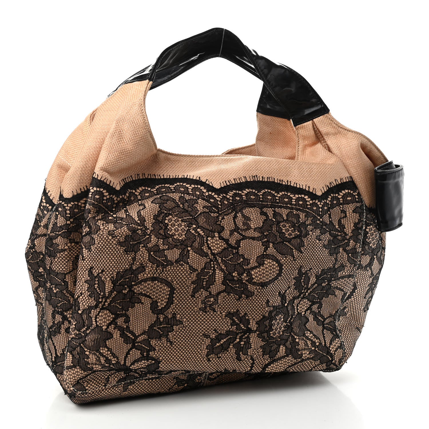 Valentino Garavani Straw Lace Bow Hobo Black 3 of 11