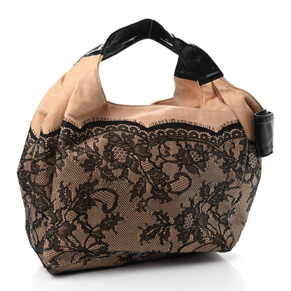 Valentino Garavani Straw Lace Bow Hobo Black 3 of 11