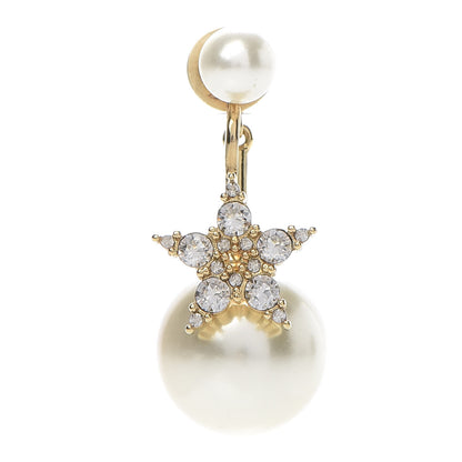 Christian Dior Pearl Crystal My ABCDior Tribales Etoile Earring Gold 1 of 5