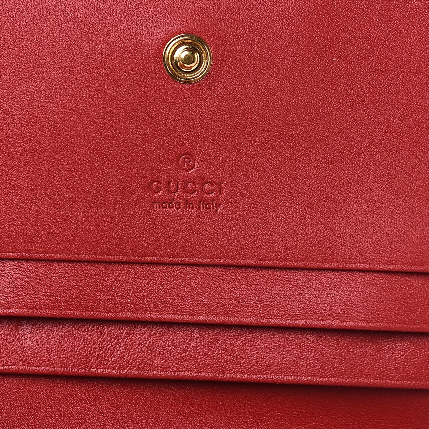 GG Supreme Monogram Bosco Patch Card Case Wallet Beige Malva Hibiscus Red