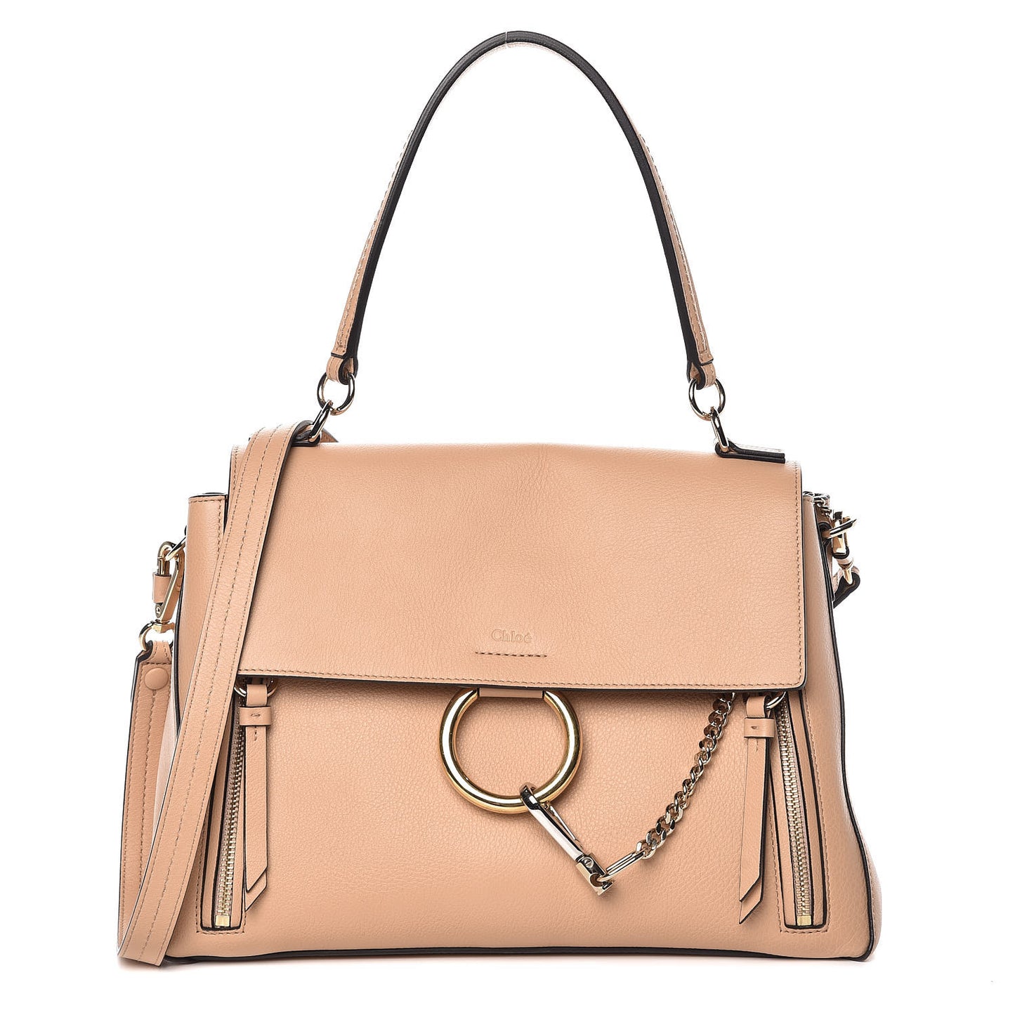 Calfskin Medium Faye Day Shoulder Bag Blush Nude