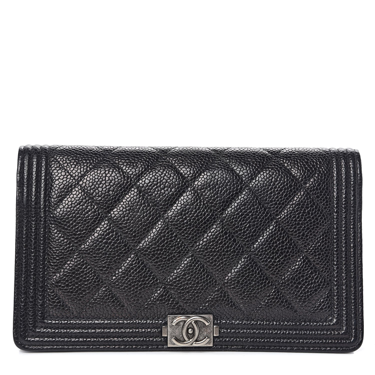 Chanel Caviar Quilted Boy Yen Wallet Black 1 of 8