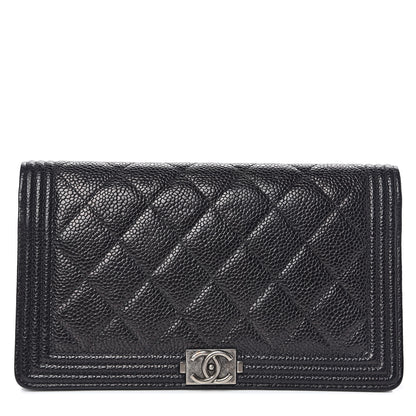 Chanel Caviar Quilted Boy Yen Wallet Black 1 of 8