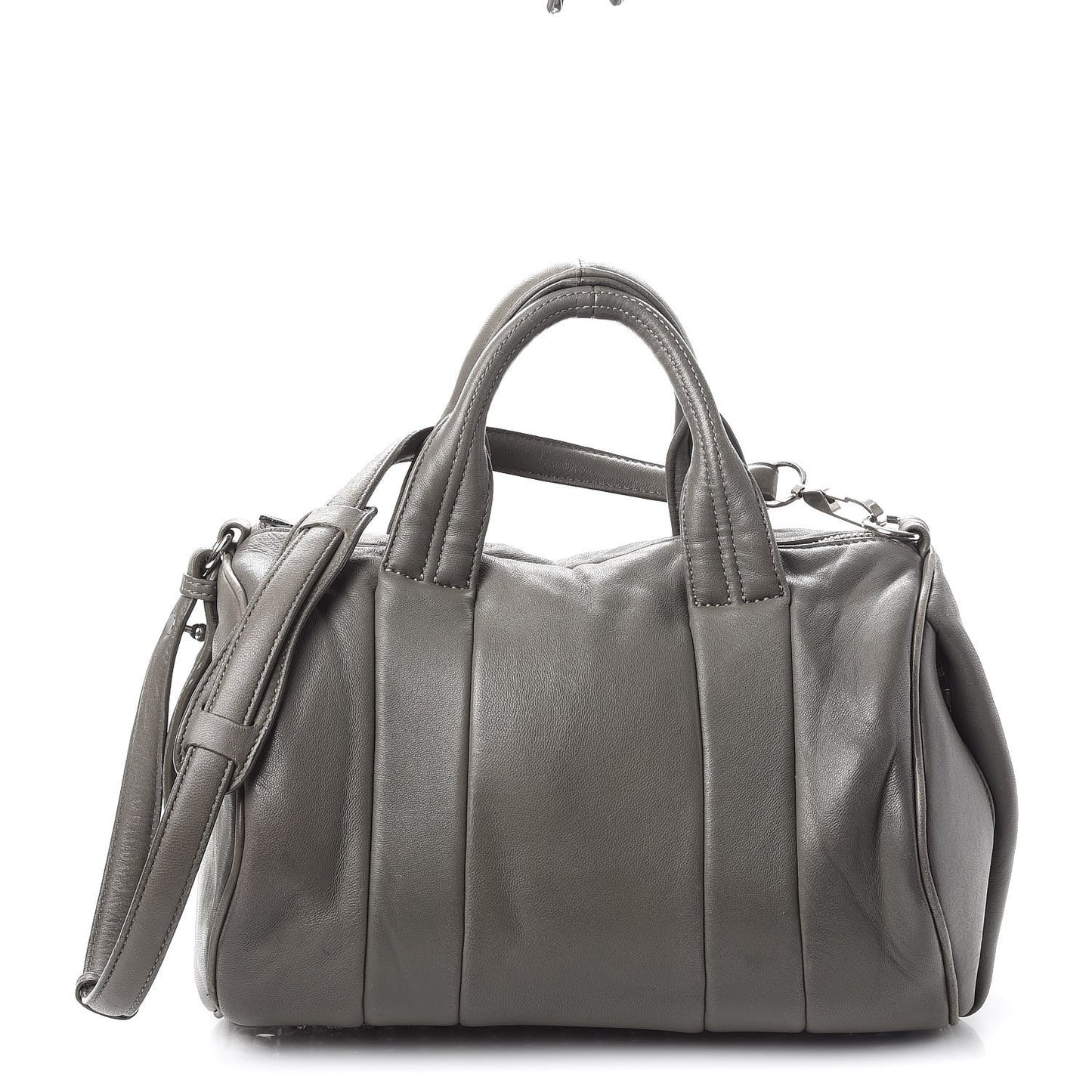 Lambskin Rocco Gray Silver Clear Hardware