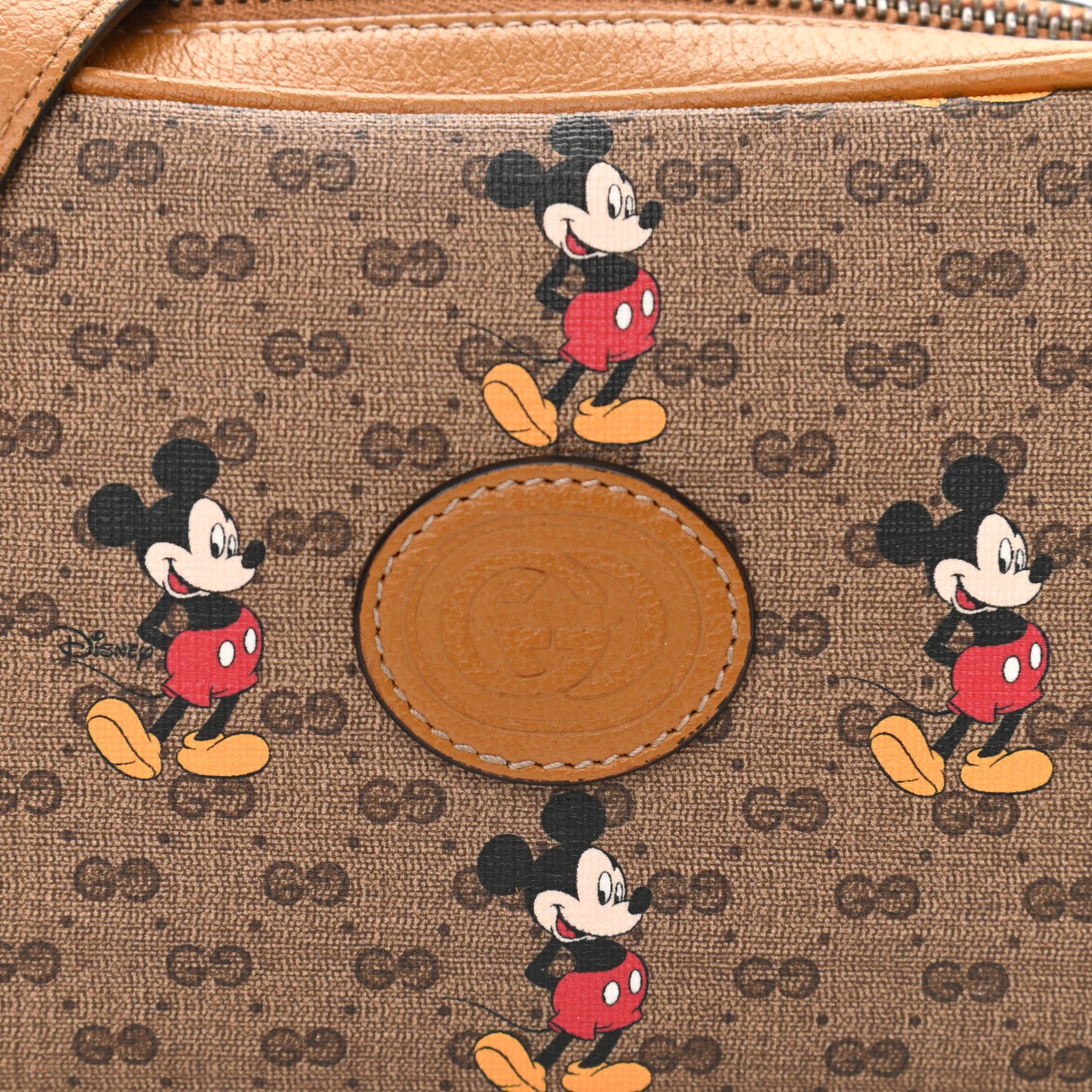X DISNEY Mini Vintage GG Supreme Monogram Mickey Mouse Shoulder Bag Beige Vintage Sun Oil
