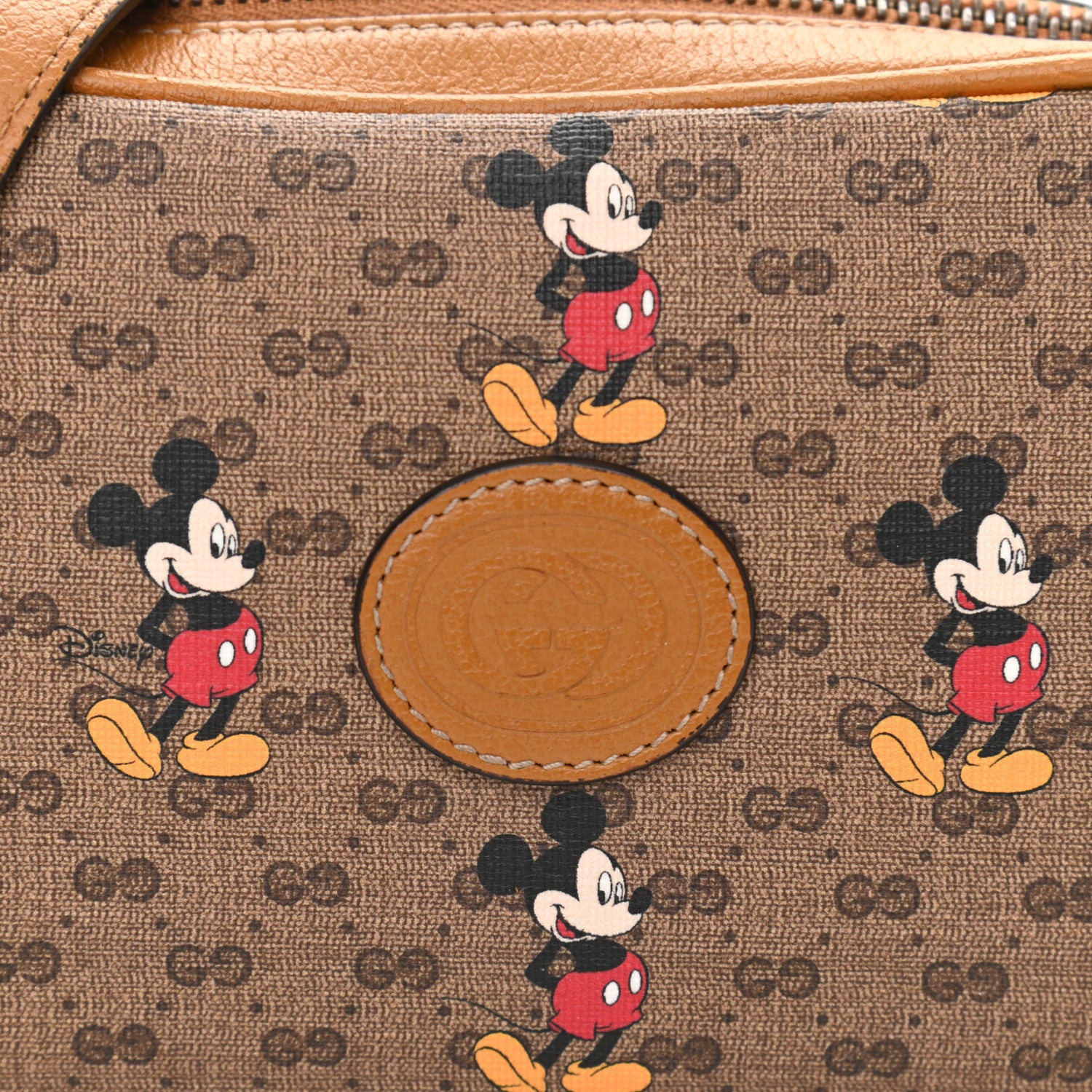 Gucci X DISNEY Mini Vintage GG Supreme Monogram Mickey Mouse Shoulder Bag Beige Vintage Sun Oil 8 of 11