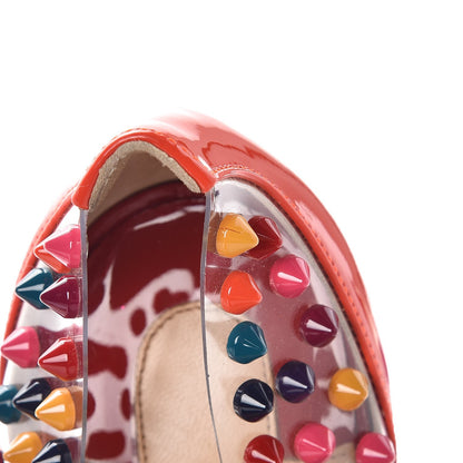 Christian Louboutin Patent PVC Spike Me 100 Pumps 38.5 Multicolor 8 of 9