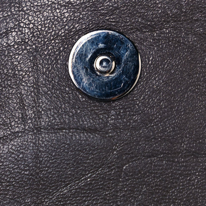 Saint Laurent Calfskin Crocodile Embossed Medium West Hollywood Monogram Fold-Over Grey 14 of 17