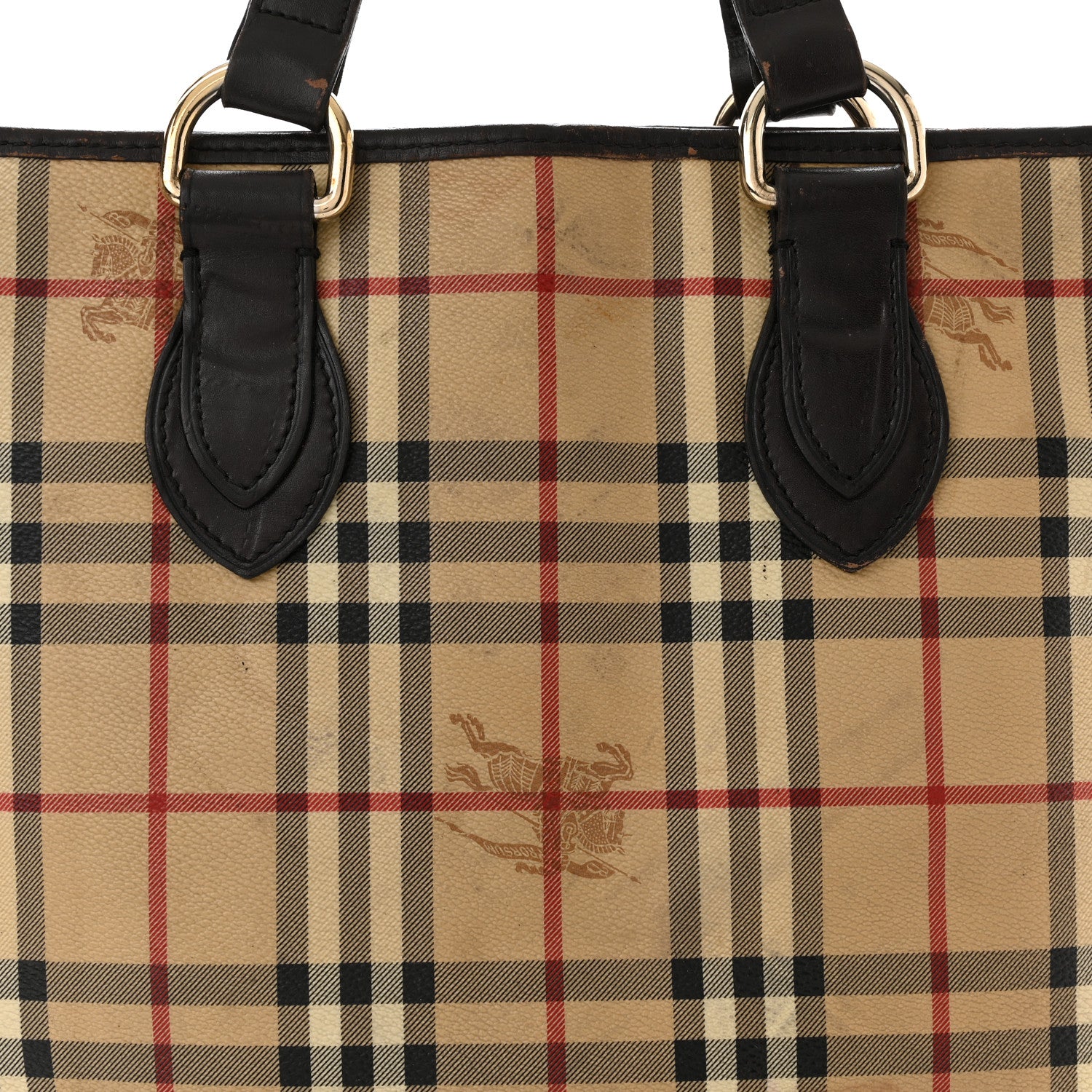 Burberry Haymarket Check Small Onslow Tote Chocolate 8 of 14