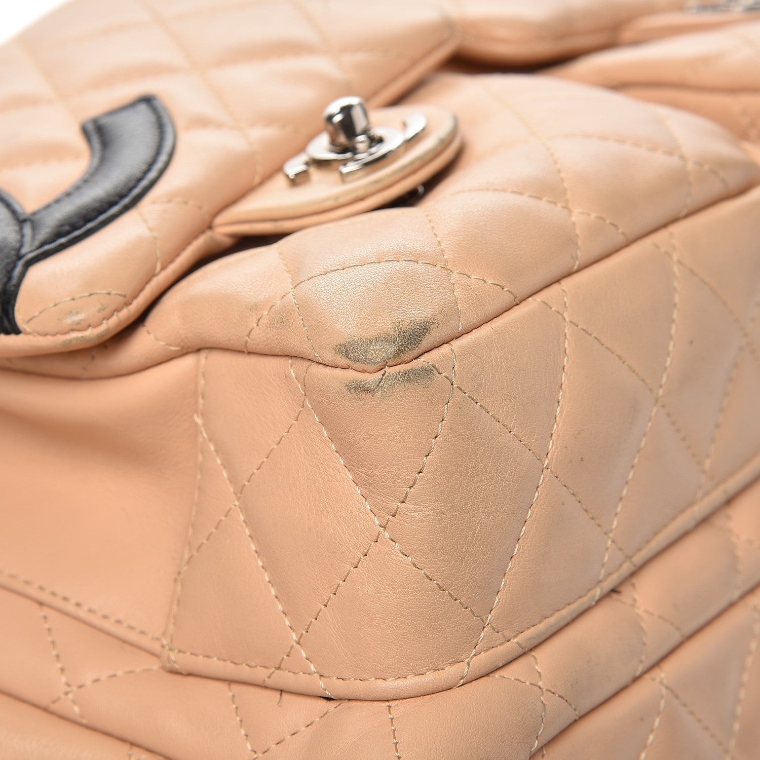 Chanel Calfskin Quilted Large Cambon Multipocket Reporter Beige Black 11 of 21