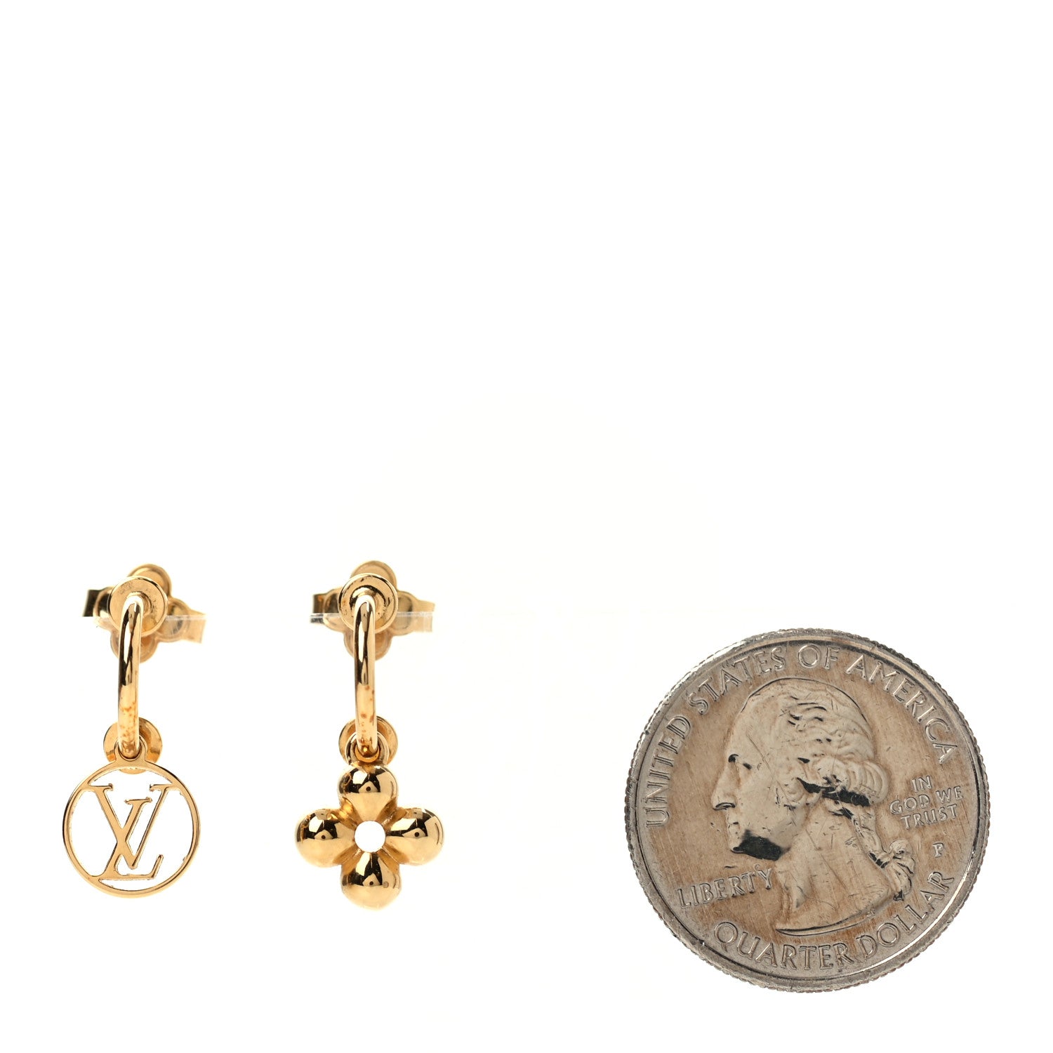 Louis Vuitton Brass Blooming Earrings Gold 2 of 5