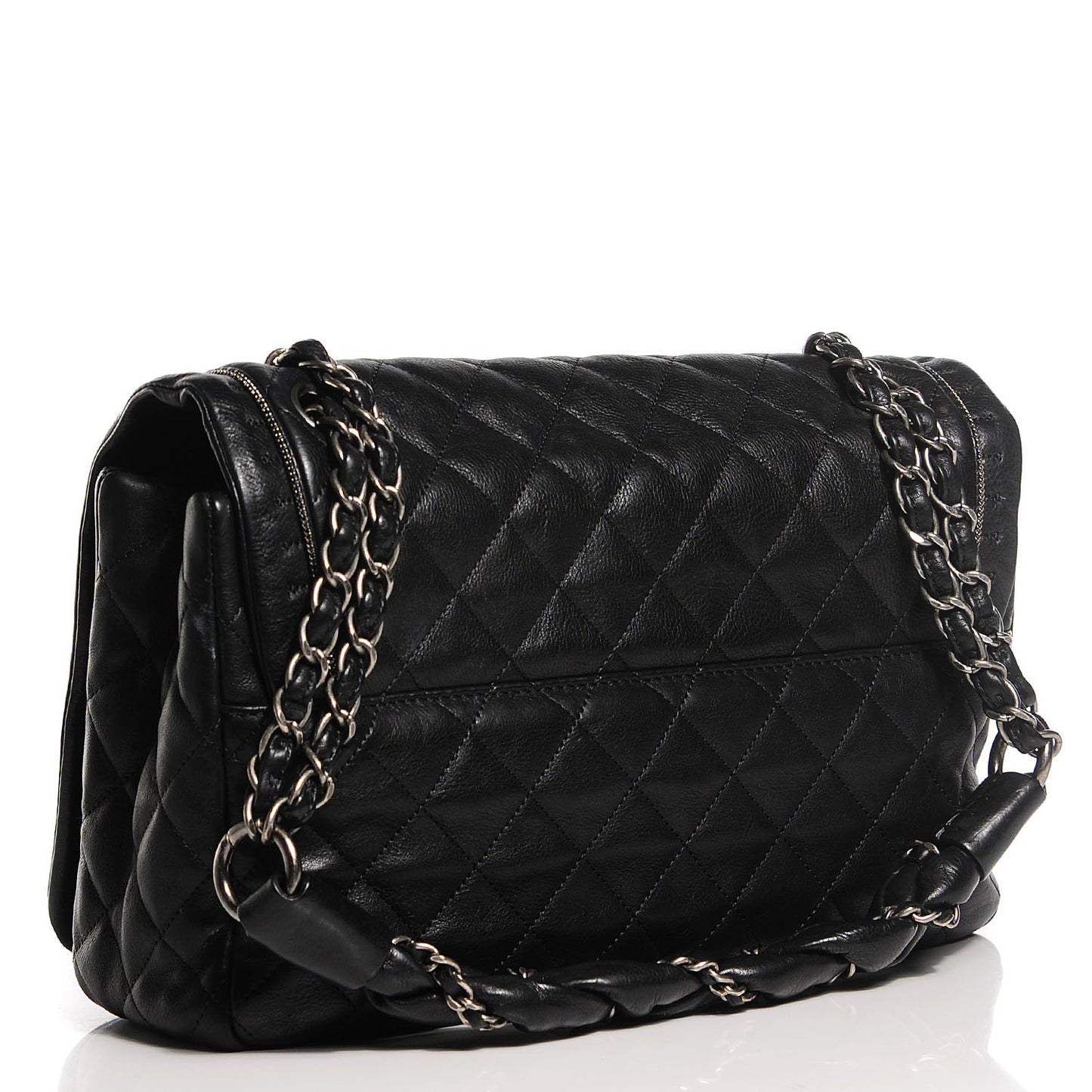 Calfskin Quilted Large Istanbul Flap Black