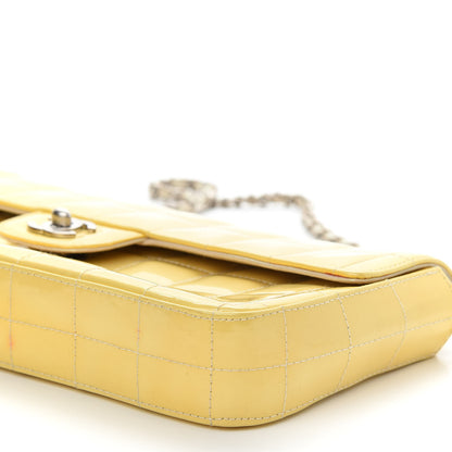 Chanel Patent Quilted East West Chocolate Bar Flap Yellow 9 of 9
