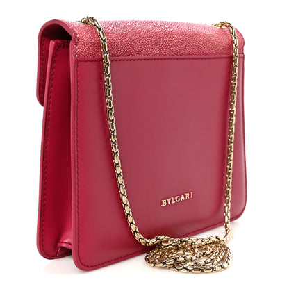 Bulgari Galuchat Calfskin Serpenti Forever Crossbody Bag Pink 3 of 10