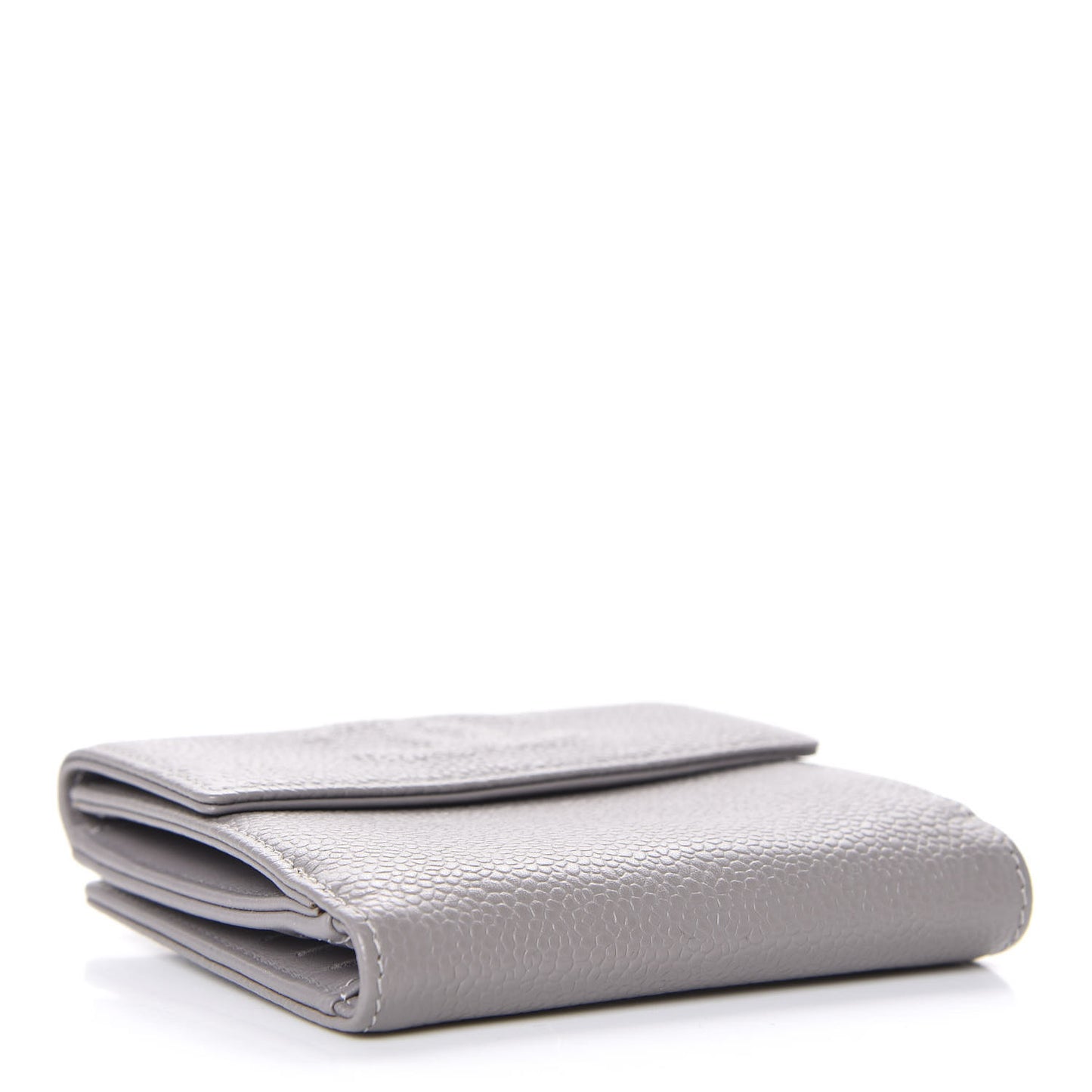 Caviar Timeless CC Compact French Wallet Light Grey