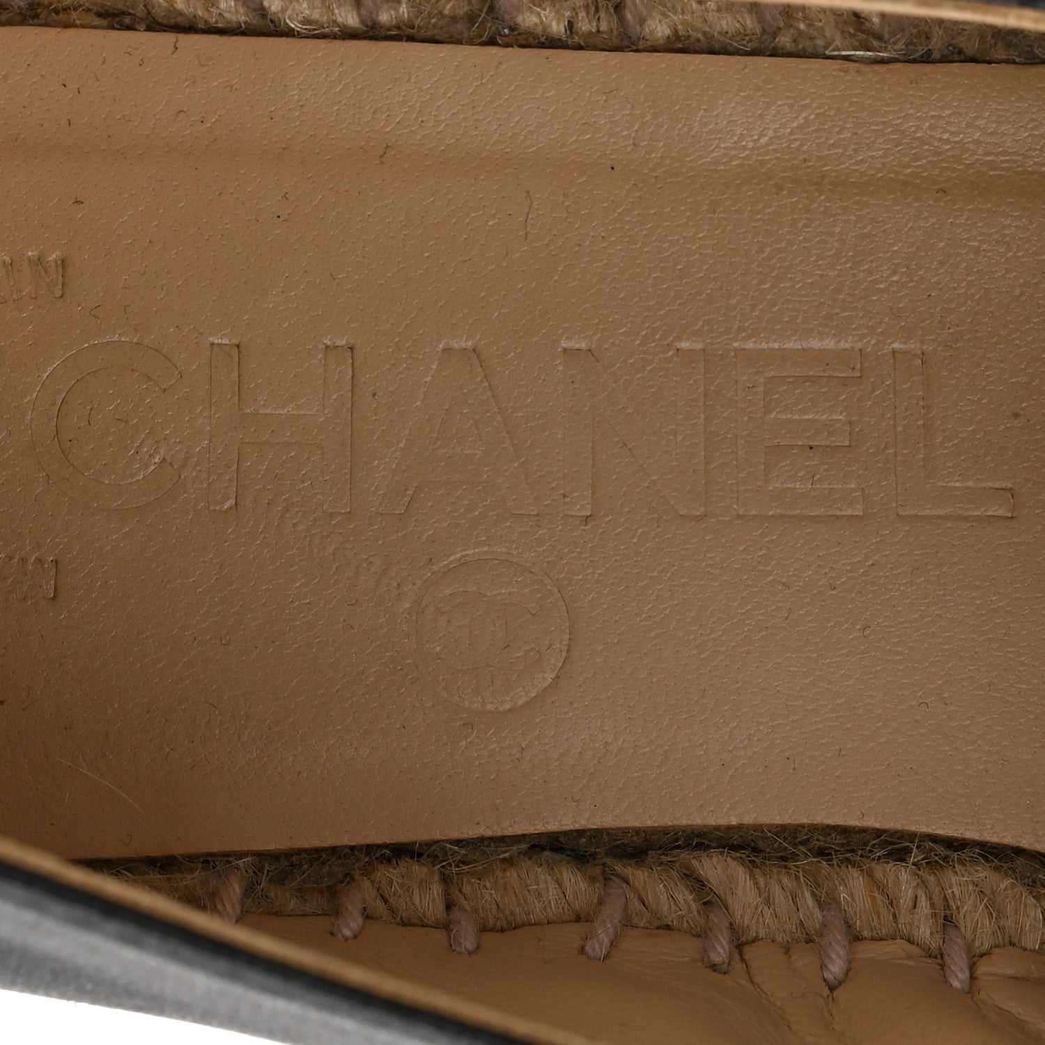 Chanel Lambskin CC Espadrilles 36 Black 7 of 11