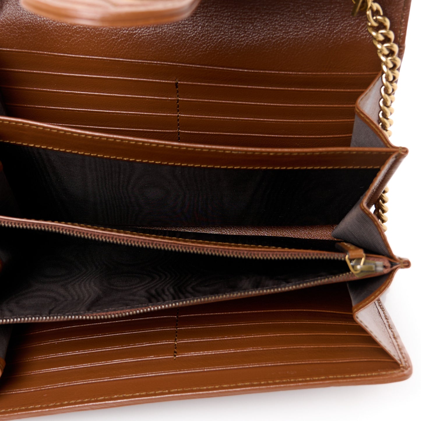 Azalea Calfskin Matelasse Diagonal GG Marmont Chain Wallet Cuir