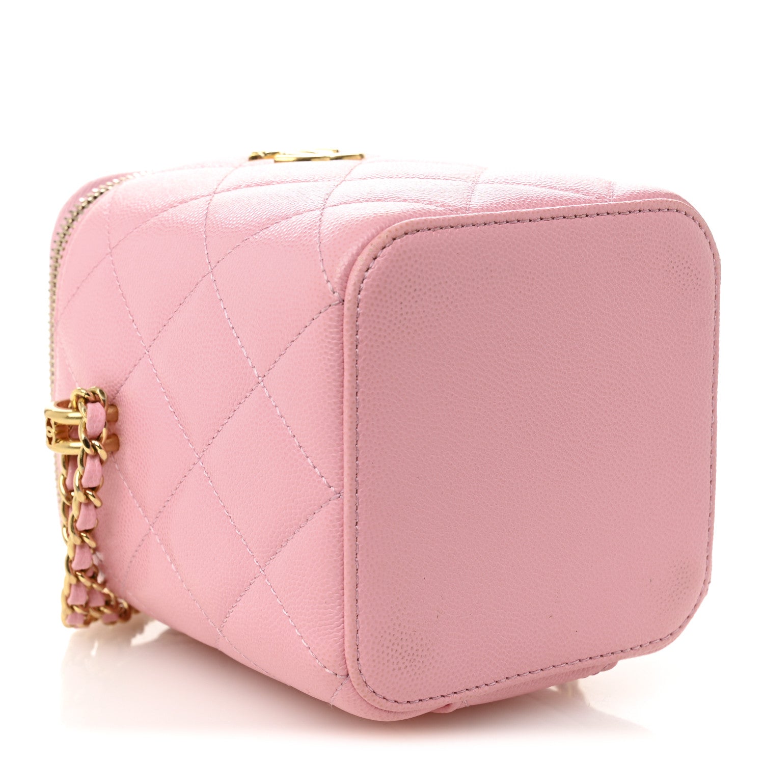 Chanel Caviar Quilted Tiny CC Vanity Case With Chain Pink 4 of 11