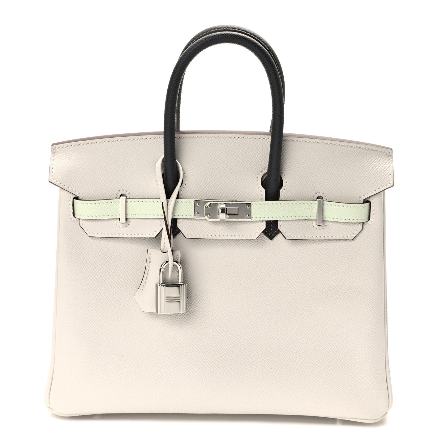 Epsom Tri-Color Birkin 25 Gris Pale Vert Fizz Graphite