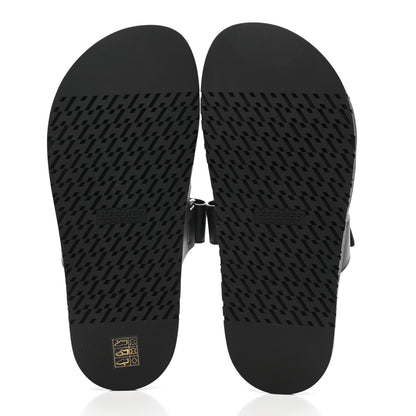 Hermes Calfskin Womens Chypre Sandals 40.5 Black 5 of 8