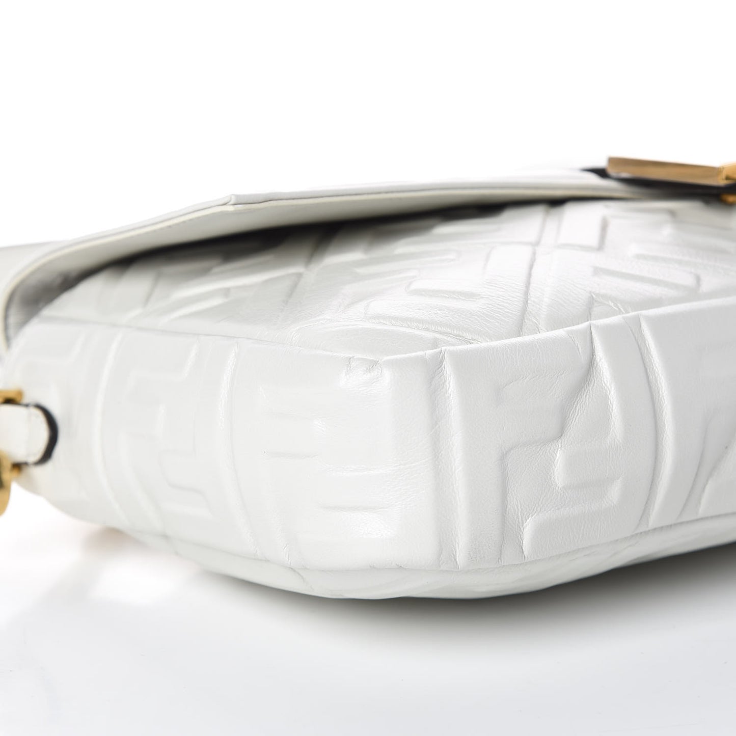 Nappa FF 1974 Embossed Large Baguette White