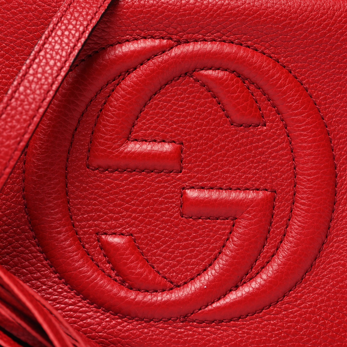 Pebbled Calfskin Small Soho Disco Bag Tabasco Red
