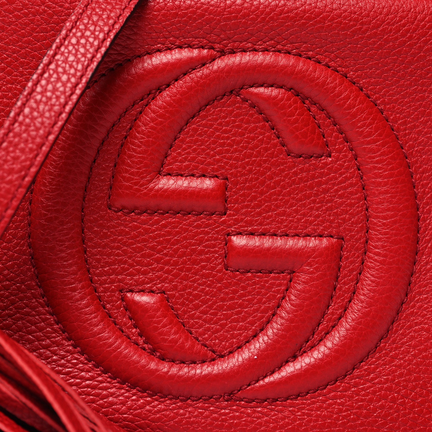 Gucci Pebbled Calfskin Small Soho Disco Bag Tabasco Red 8 of 10