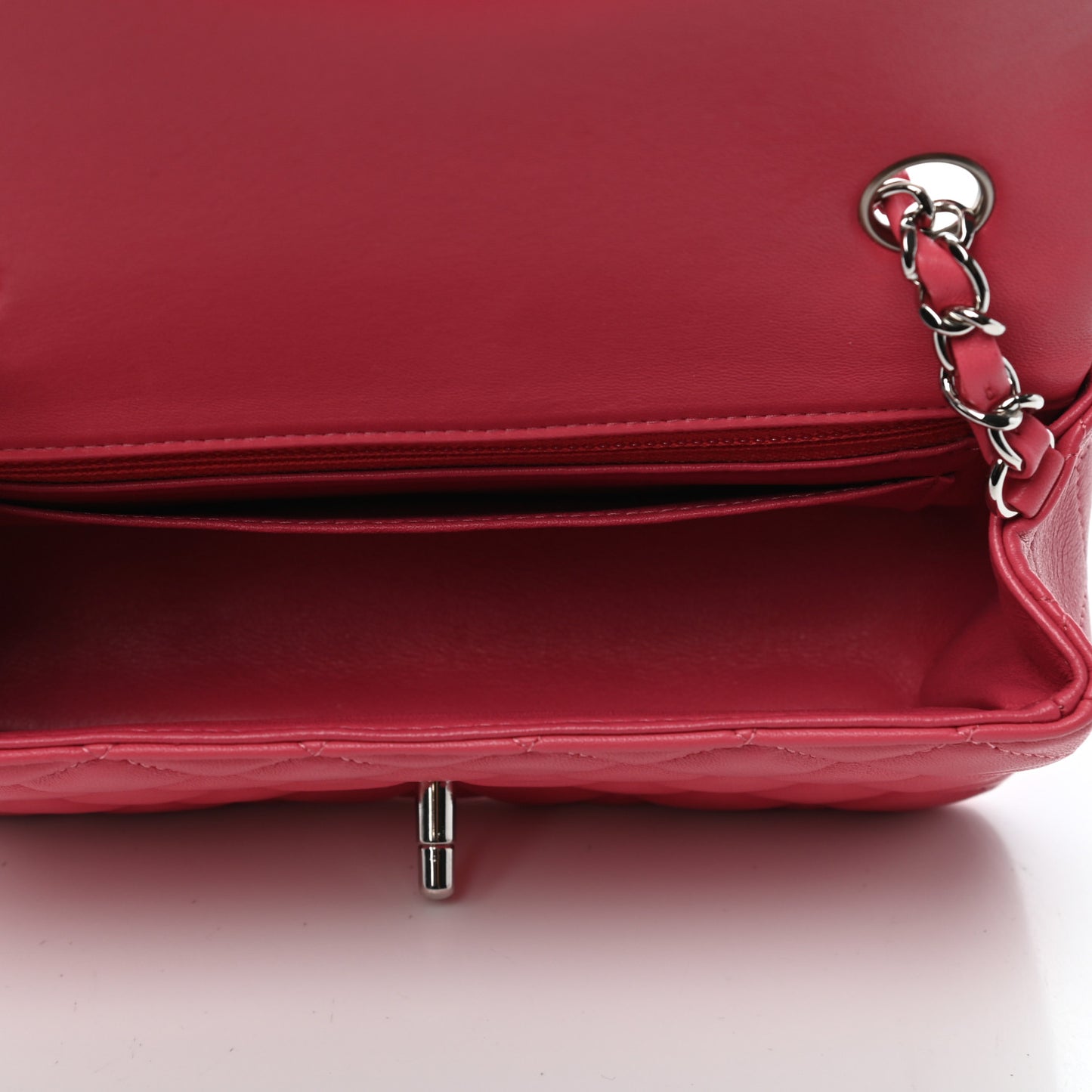 Lambskin Quilted Mini Rectangular Flap Pink