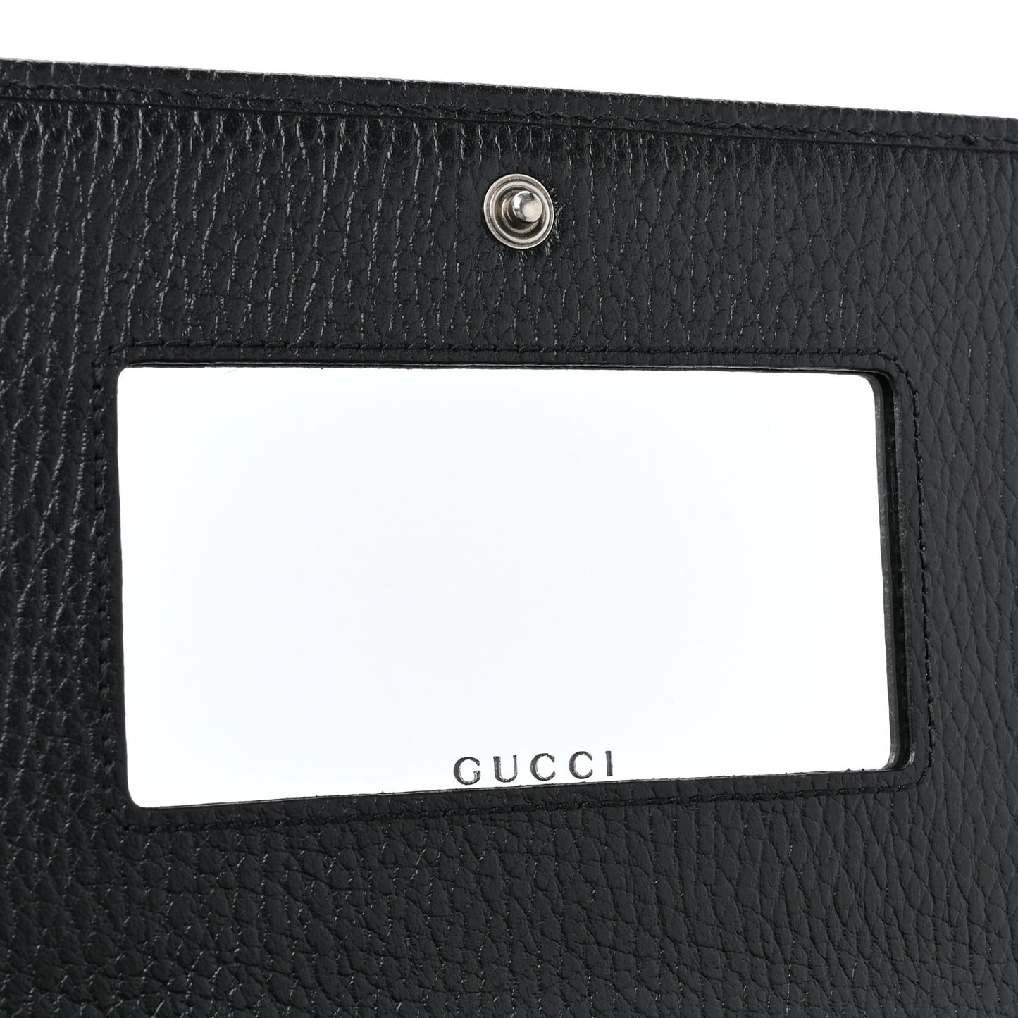 Dollar Calfskin Enamel Monochrome Mini GG Marmont Chain Wallet Black