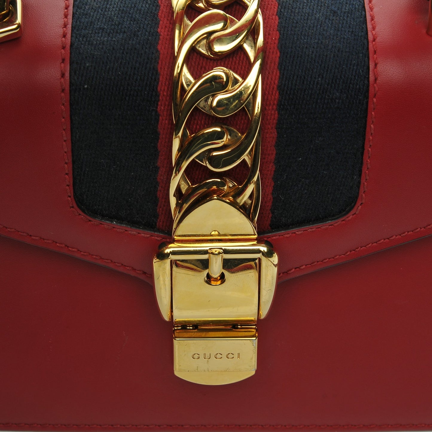 Calfskin Mini Sylvie Top Handle Bag Hibiscus Red