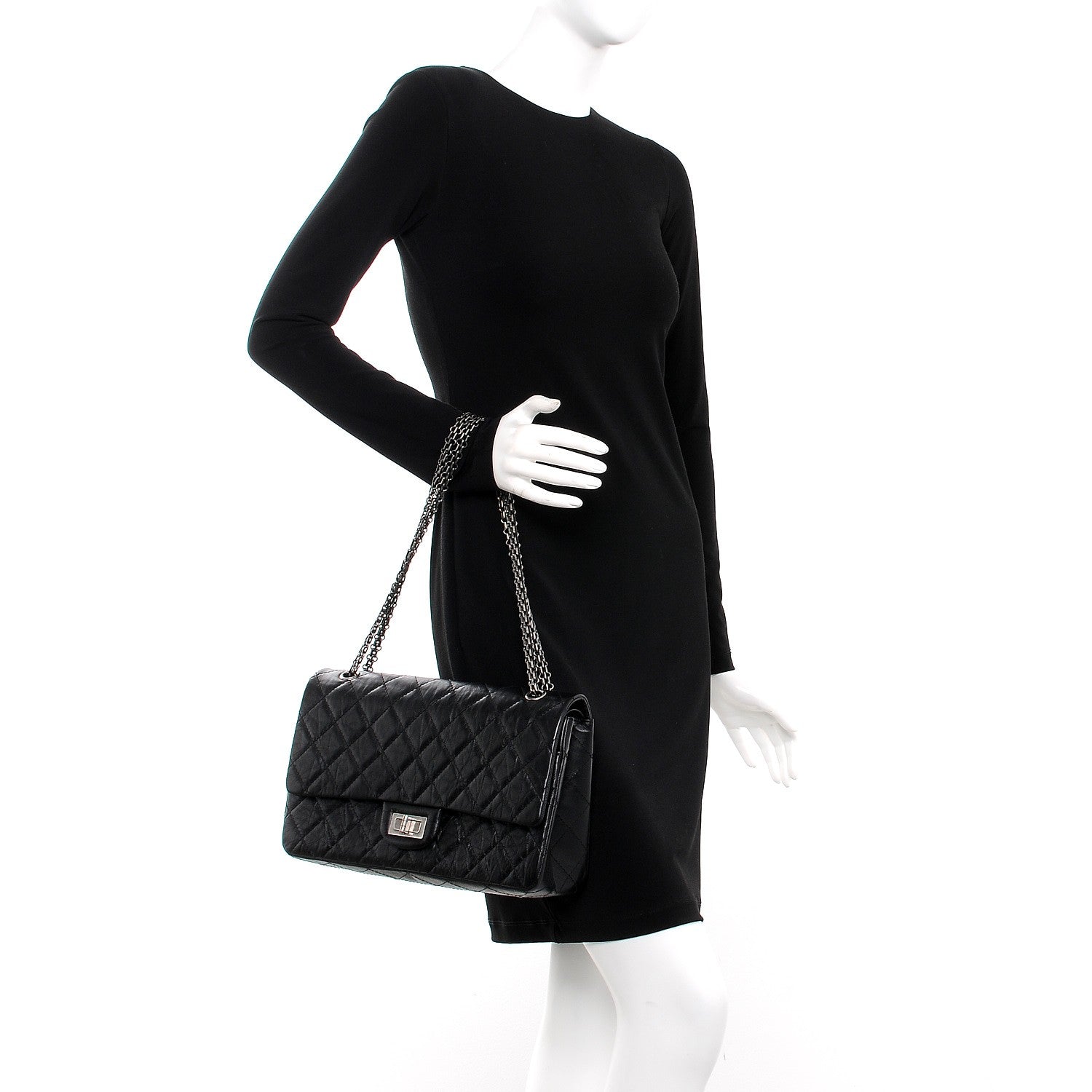 Chanel Aged Calfskin Quilted 2.55 Reissue 227 Flap Black 3 of 9