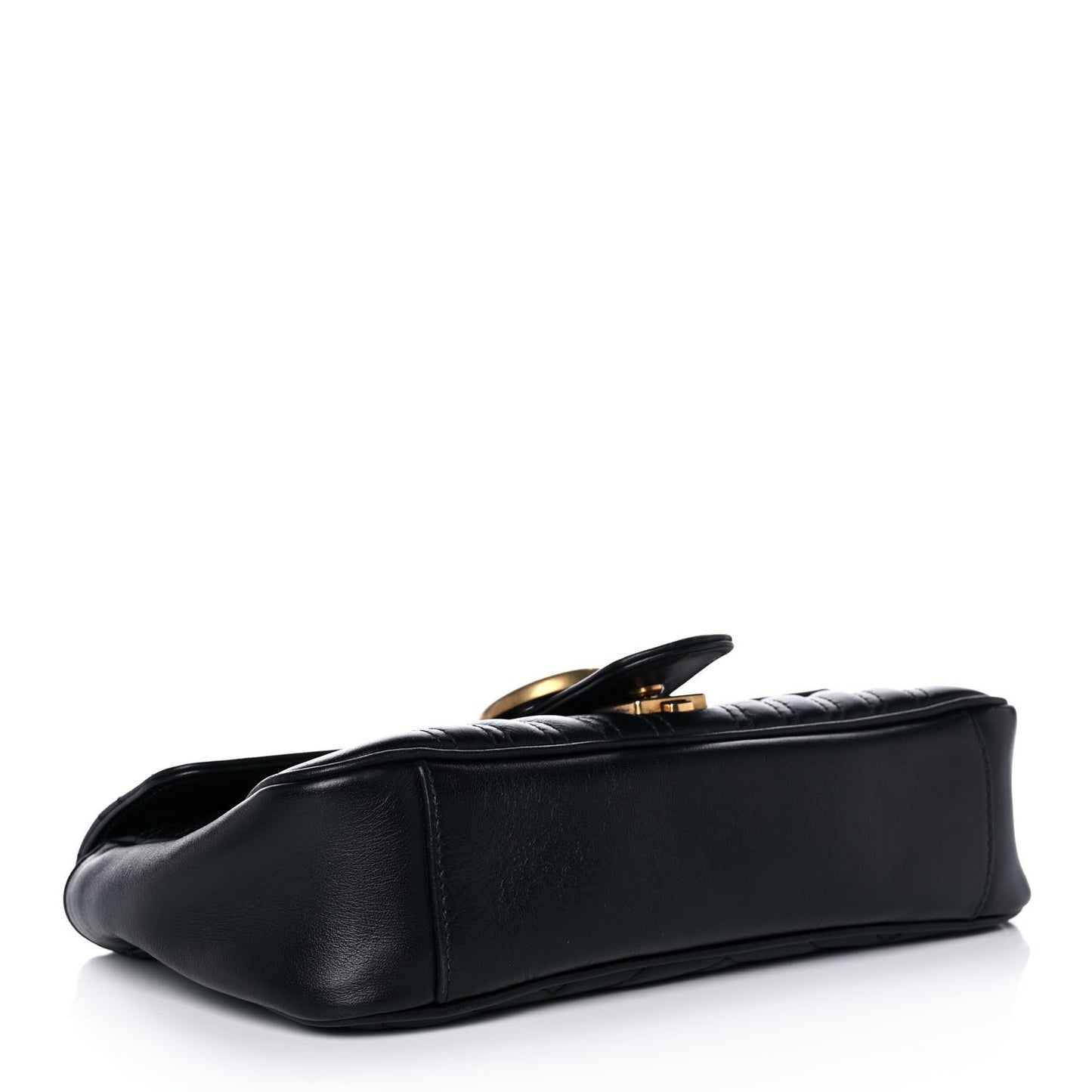 Calfskin Matelasse Small GG Marmont Shoulder Bag Black