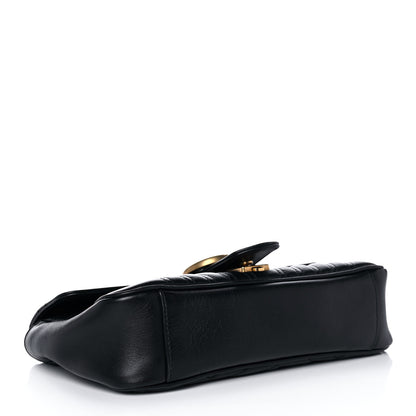 Gucci Calfskin Matelasse Small GG Marmont Shoulder Bag Black 4 of 11