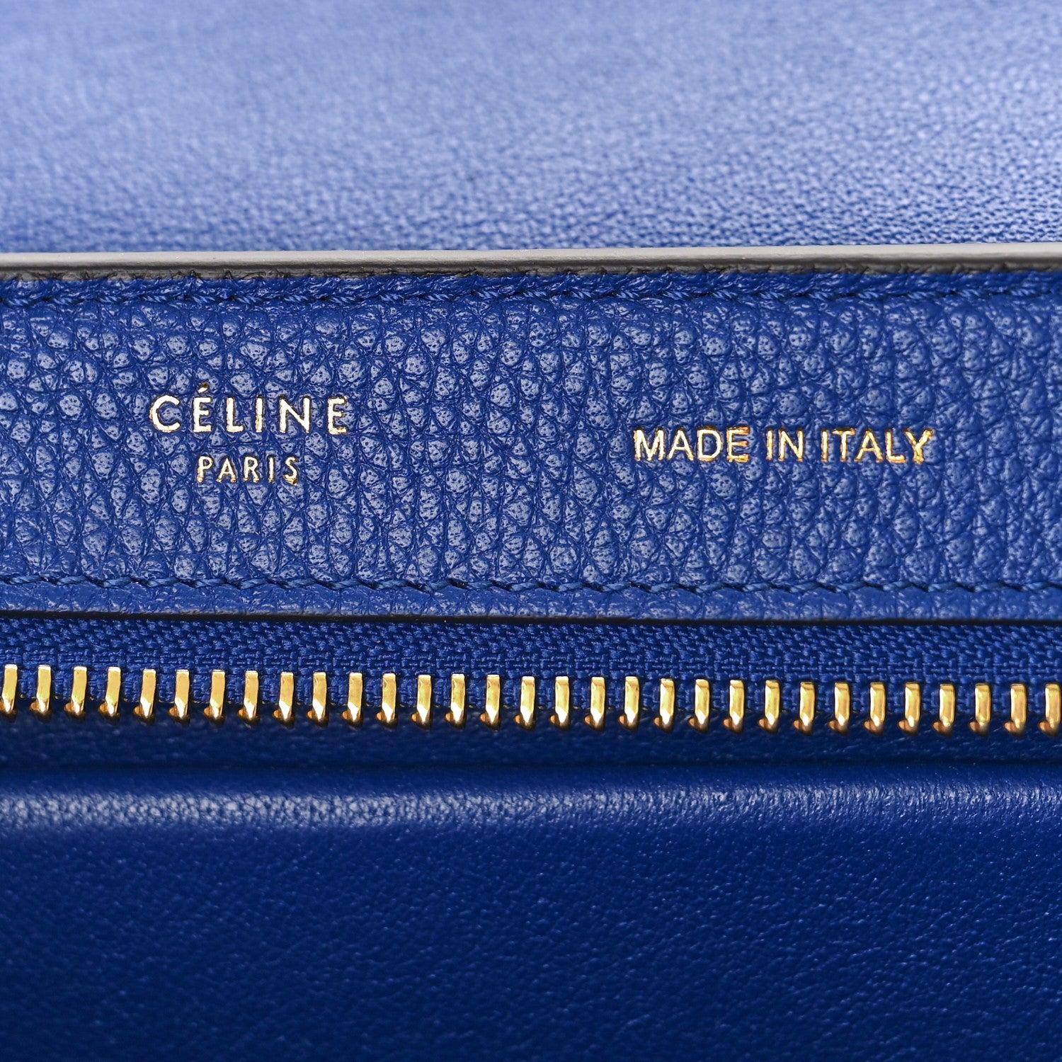 Celine Drummed Calfskin Suede Small Trapeze Indigo 6 of 9