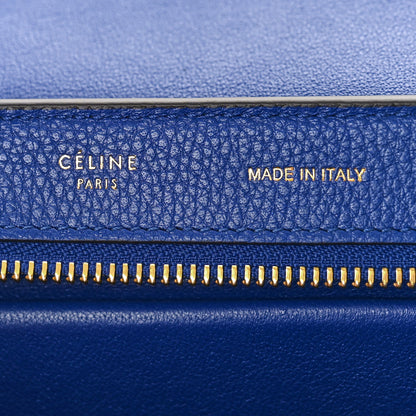 Celine Drummed Calfskin Suede Small Trapeze Indigo 6 of 9