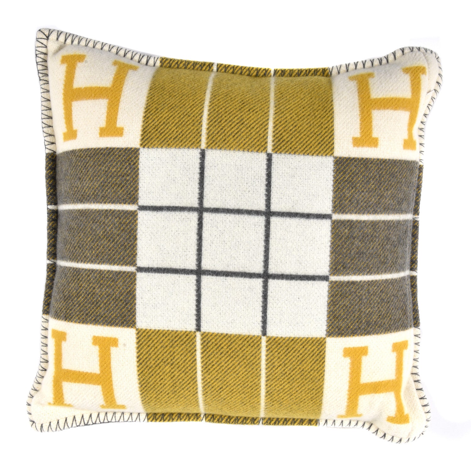 Hermes Wool Cashmere Avalon III Pillow PM Gris Soleil 1 of 3