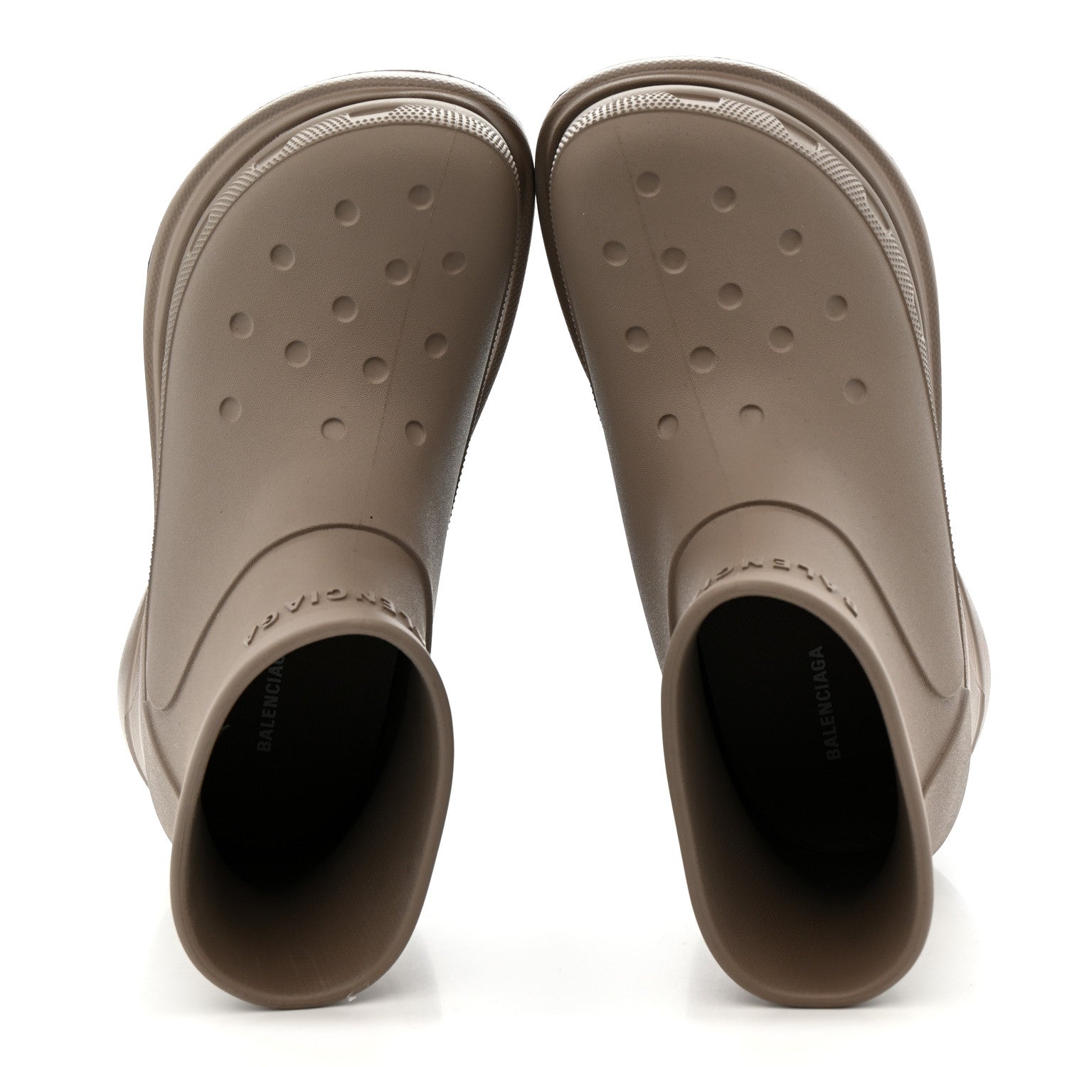 Balenciaga X CROCS Rubber Womens Low Top Rain Boots 39 Beige 2 of 9