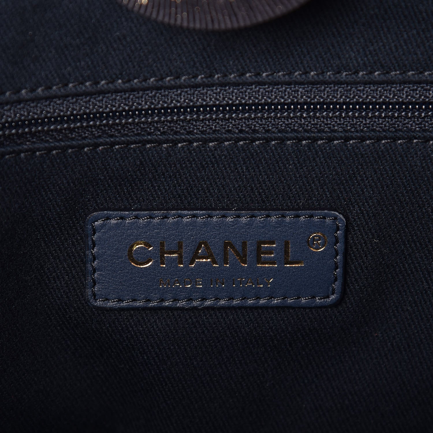 Chanel Lurex Canvas Small Deauville Tote Navy Blue Gold 6 of 10