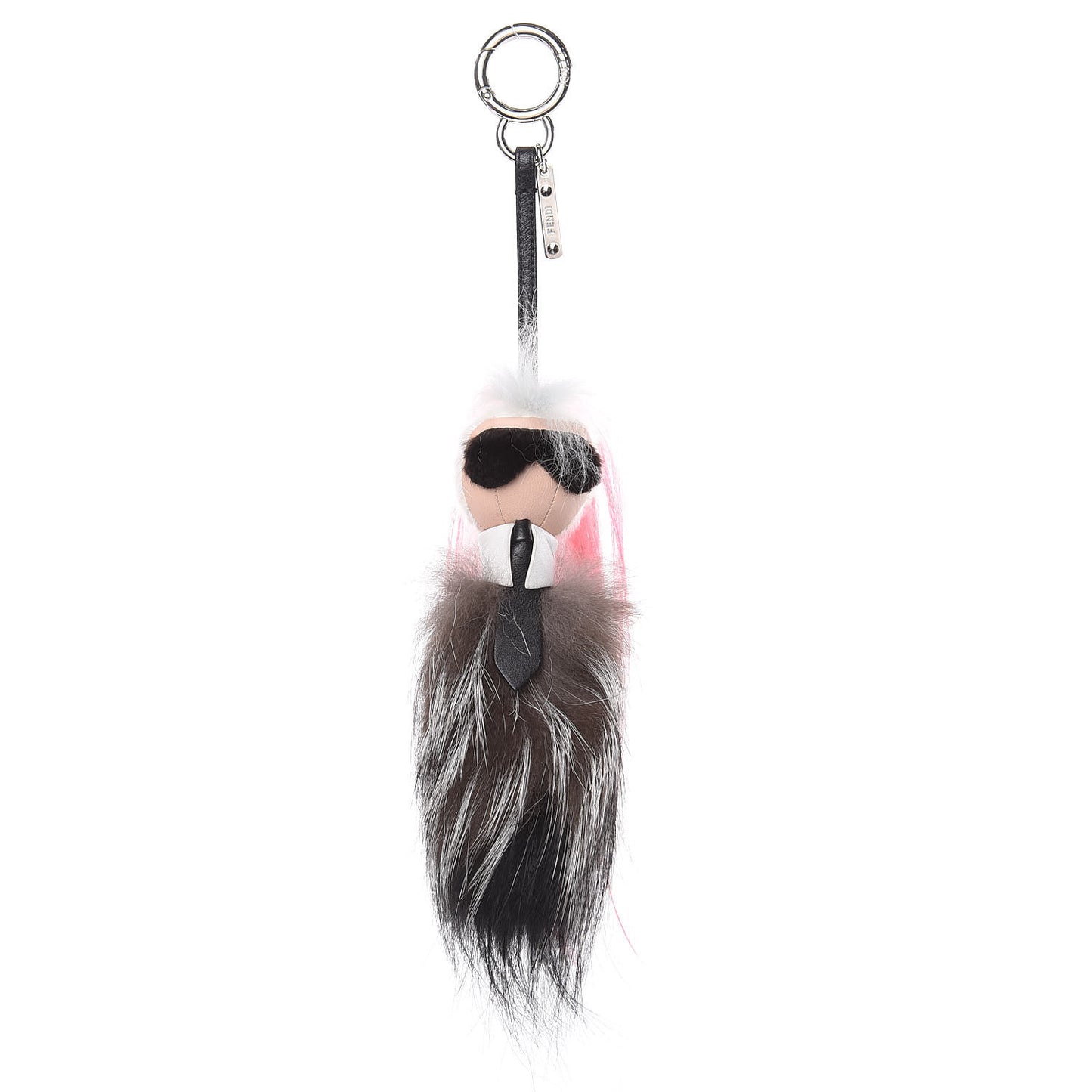 Mink Fox Goat Fur Mini Karlito Bag Charm Pink